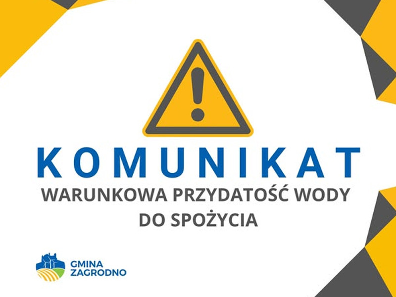 Komunikat o warunkach przydatności wody do spożycia