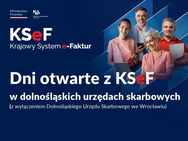 KSeF. Krajowy System e-Faktur. Plakat informacyjny dotyczący Dni Otwartych