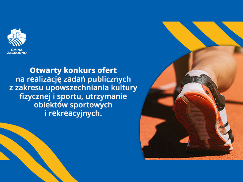 Otwarty konkurs ofert na realizację zadań publicznych z zakresu upowszechniania kultury fizycznej i sportu, utrzymanie obiektów sportowych i rekreacyjnych w 2026 roku. Plakat informacyjny