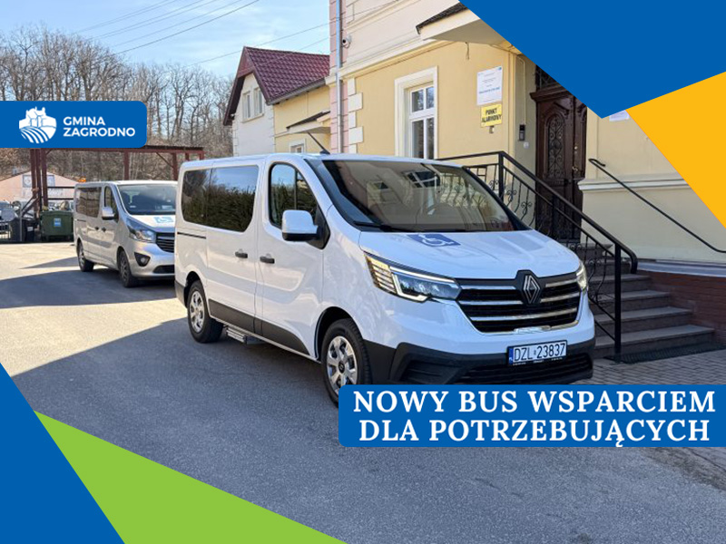 Nowy samochód przystosowany do przewozu osób z niepełnosprawnościami w gminie Zagrodno