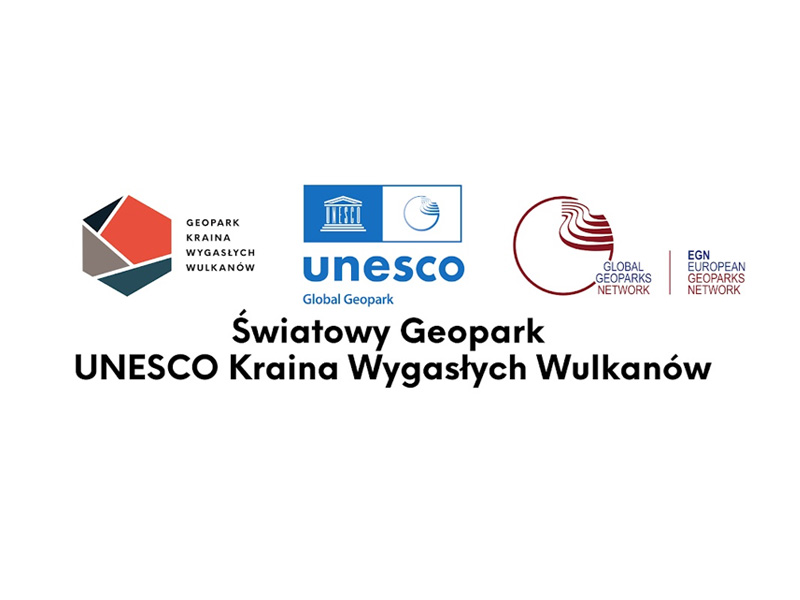 Program Działaj Lokalnie. Światowy Geopark UNESCO Kraina Wygasłych Wulkanów. Logo