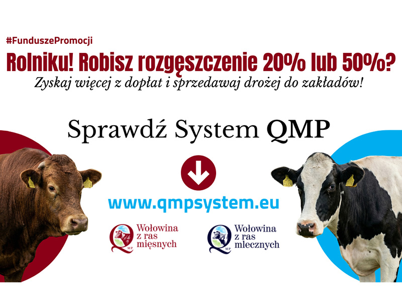 Ekoschemat "Dobrostan zwierząt". System QMP. Plakat informacyjny
