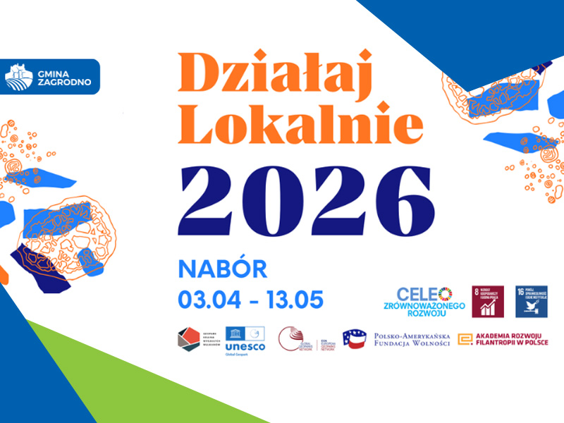 nabór wniosków do Programu "Działaj Lokalnie 2026". Plakat informacyjny