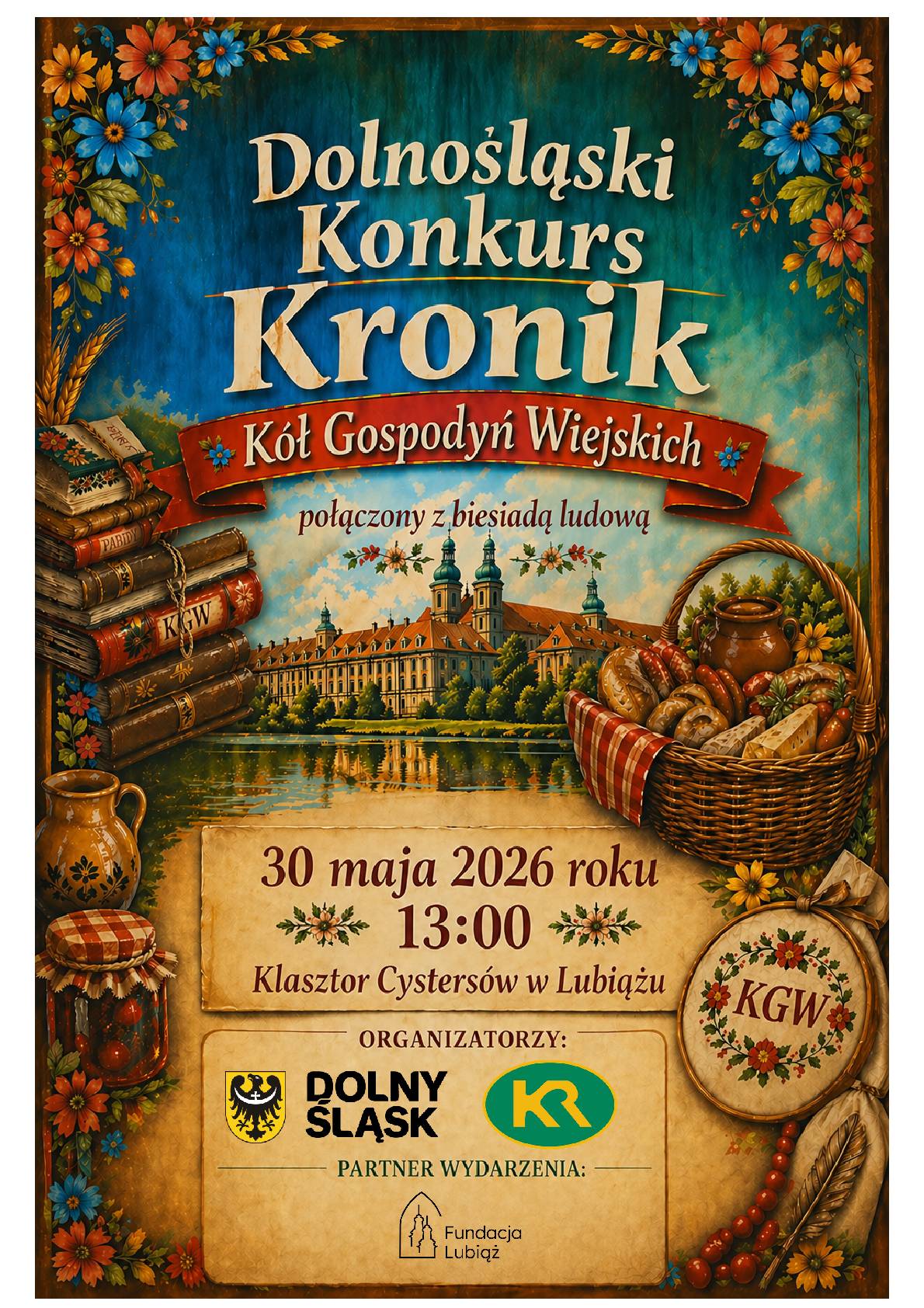 Dolnośląski Konkurs Kronik Kół Gospodyń Wiejskich. Plakat informacyjny.